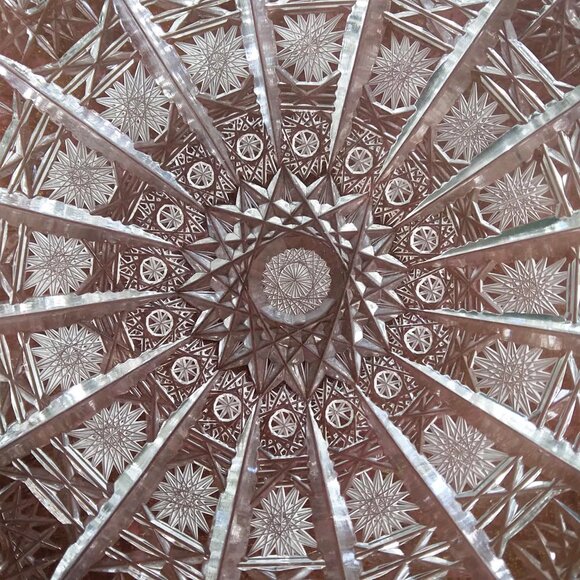 3 Vintage American Brilliant Hand Cut Crystal Lace and Hobstar Trinket Dishes - Picture 5 of 13